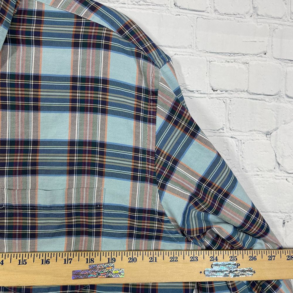 Brooks Brothers Shirt Mens Size L Blue Plaid Long Sleeve Woven in Italy Cotton - Picture 10 of 12